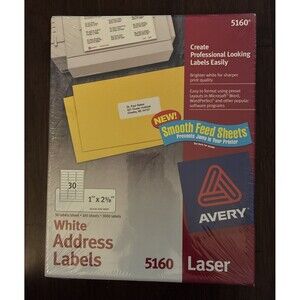 Avery Easy Peel Address Label - 1" 2.62" Length Permanent 3000 / Box